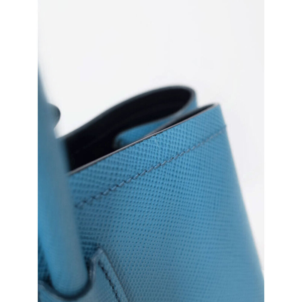 Prada Double Saffiano leather tote bag top handles Blue - Picture 5 of 9